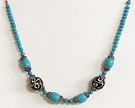 Magical - Blue and Black Bead Necklace