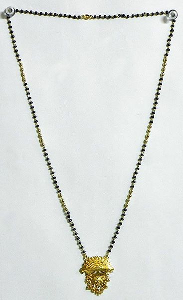 Gold Plated and Black Beaded Mangalsutra