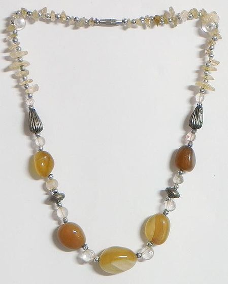 Yellow Stone Bead Tibetan Necklace