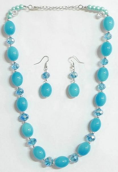 Blue Stone Bead Tibetan Necklace Set