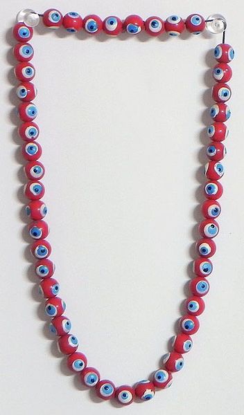 Red Acrylic Bead Stretch Necklace