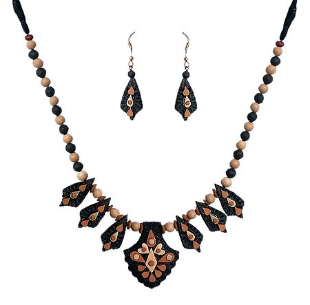 Terracotta Necklace with Earrings