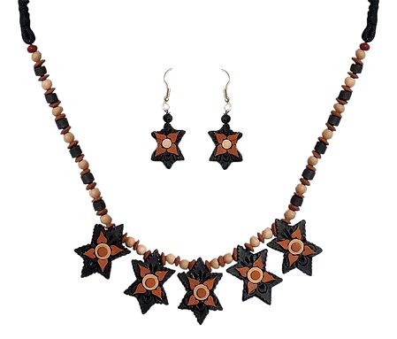 Terracotta Necklace with Earrings