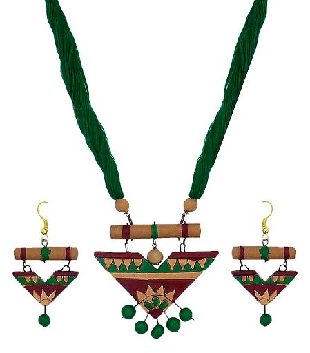 Terracotta Necklace and Earrings
