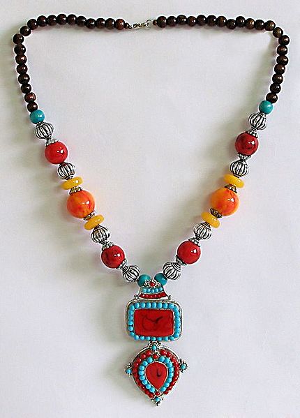 Tibetan Necklace with Designer Pendant