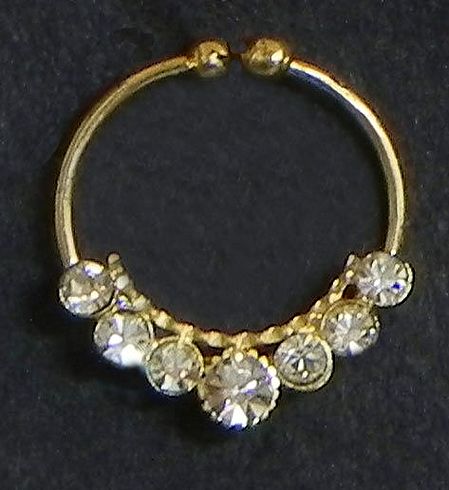 White Stone Studded Nose Ring