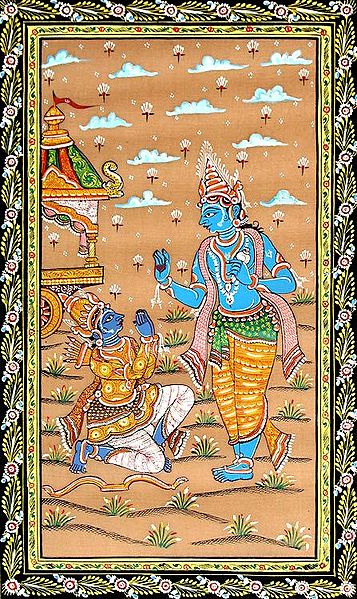 Arjuna Lays Down His Arms as Krishna Extolls Him to Fight the War
