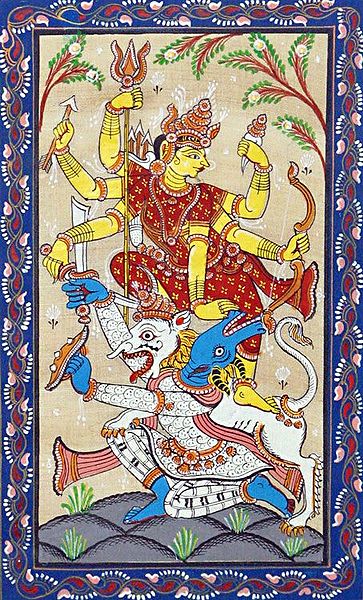 Durga Slaying Demon Mahishasura