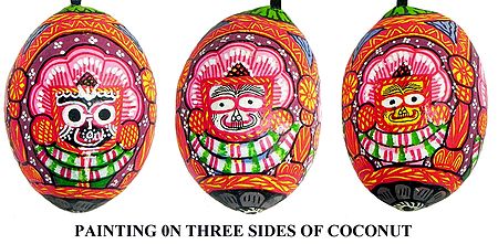 Jagannathdev Pata Painting on Three Sides of Hanging Coconut