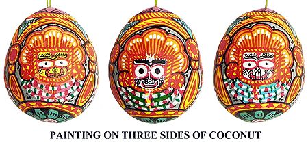 Jagannathdev Pata Painting on Three Sides of Hanging Coconut