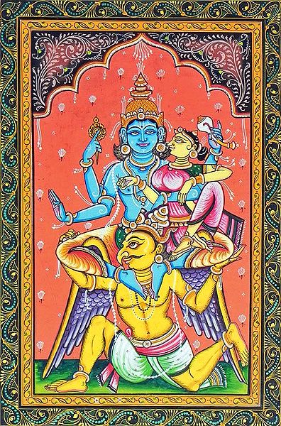 Garuda Carrying Vishnu and Lakshmi on His Shoulder