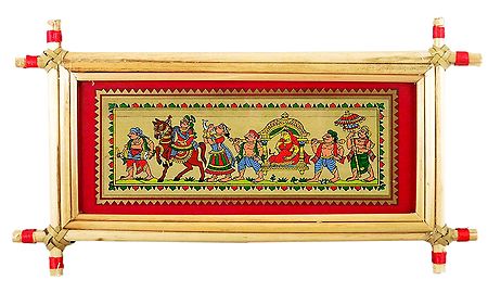 Marriage Procession - Patachitra on Palm Leaf