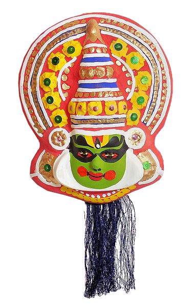 Kathakali Papier Mache Mask - Arjuna from Mahabharata