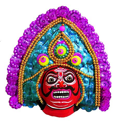 Papier Mache Chhau Dance Mask for Wall Decoration