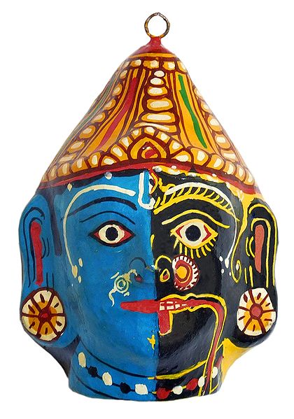 Kali and Krishna Combined Mask - Wall Hanging