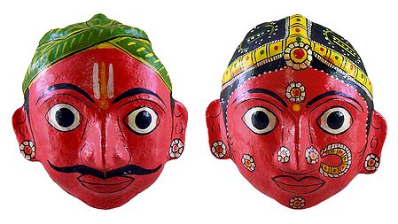 Couple Masks from Andhra Pradesh - Wall Hanging