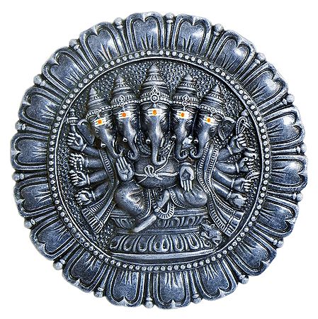 Panchamukhi Ganesha on a Lotus Plate