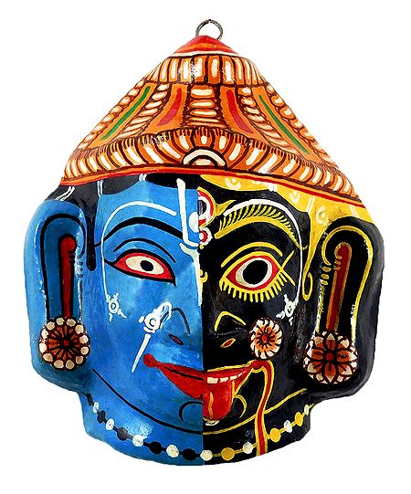 Krishna Kali Papier Mache Mask - Wall Hanging