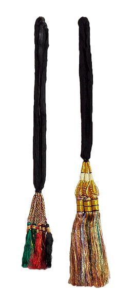 Set of 2 Parandi - For Hair Braids with Multicolor Tassels