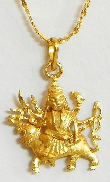 Gold Plated Bhagawati Pendant