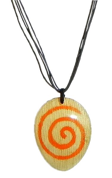 Coconut Shell Pendant with Cord