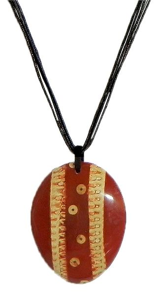 Coconut Shell Pendant with Cord