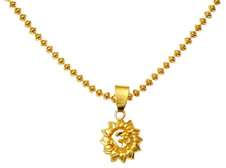 Gold Plated Chain with Om Pendant (Auspicious Hindu Symbol)