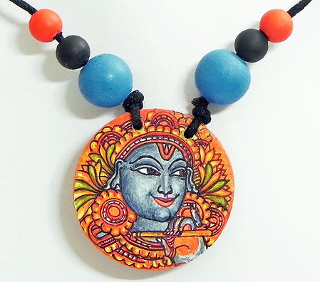 Pendant with Mural Painting of Krishna