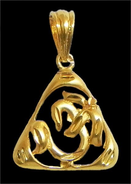 Gold Plated Pendant - Om in a Triangle