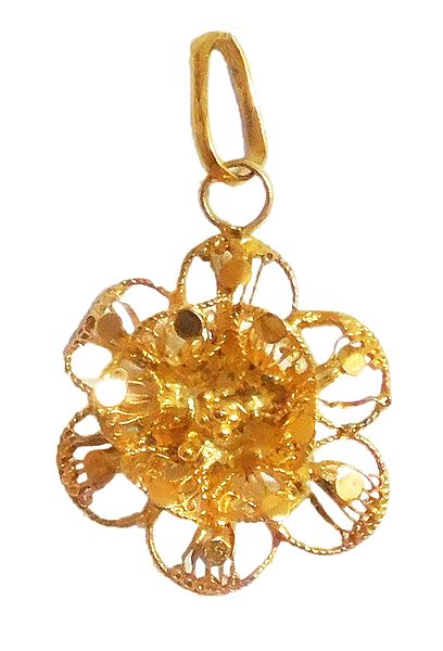 Gold Plated Metal Flower Pendant
