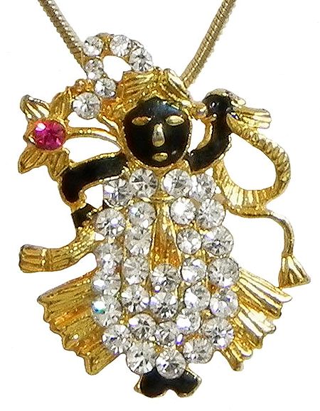 Gold Plated and Stone Studded Srinathji Pendant