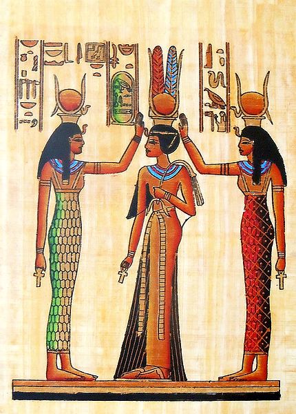 Coronation of Queen Nefertiti (Reprint From an Egyptian Painting)