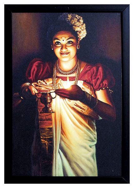 Lady with Lamp - Wall Hanging