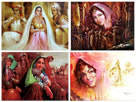 Indian Beauties - Set of 4 Posters