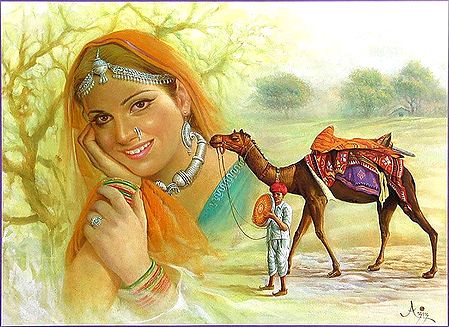Rajasthani Man, Woman and Camel