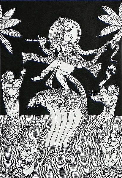 Krishna Dancing on The Hood of Kaliya Nag