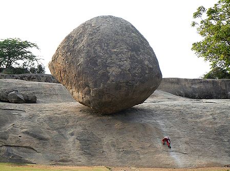 Balancing Rock, Mahabalipuram - Tamil Nadu, India
