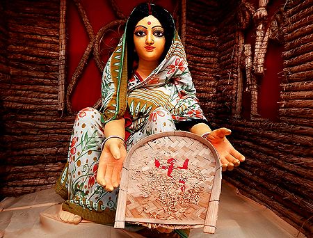 Bengali Lady Husking Rice - Unframed Photo Print on Paper