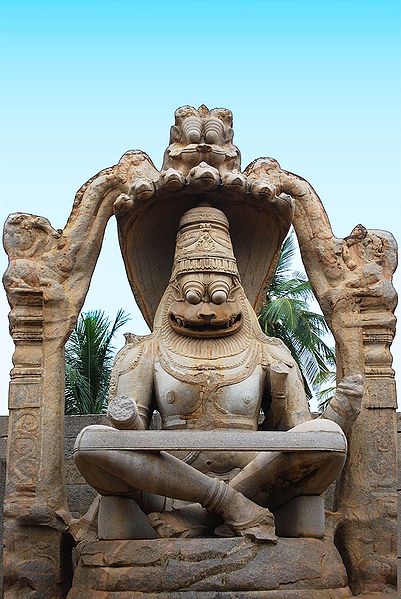 Statue of Narasimha Avatar (Incarnation of Vishnu), Hampi - Karnataka, india