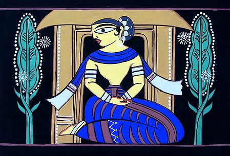 Waiting for Beloved - Photo Print of Jamini Roy Painting