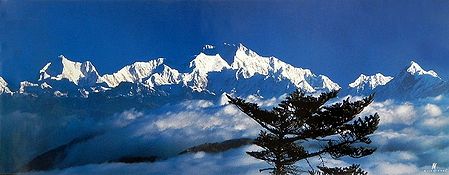 Kangchenjunga Peak (8586 mtrs.) Seen from Sandakpho, West Bengal, India