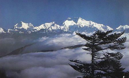 Kangchenjunga Peak (8586 mtrs.) Seen from Sandakpho, West Bengal, India