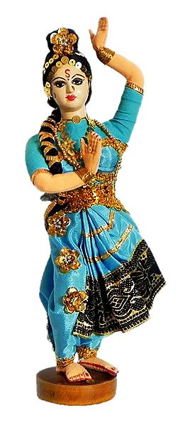 Kuchipudi Dancer Photo with Blue Dress - Unframed Photo Print on Paper
