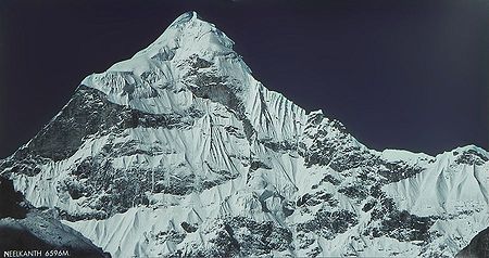 Neelkanth Peak (6596 mts.) from Badrinath, Uttarakhand, India - Photographed by Ashok Dilwali