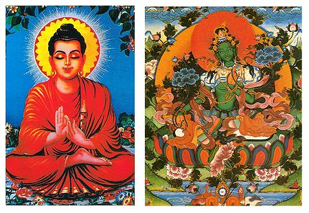 Buddha, Green Tara - (Set of Two Postcards)