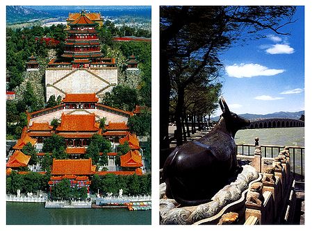 The Tower of Buddha Fragrance and Bonze Ox, China - Set of 2 Postcards