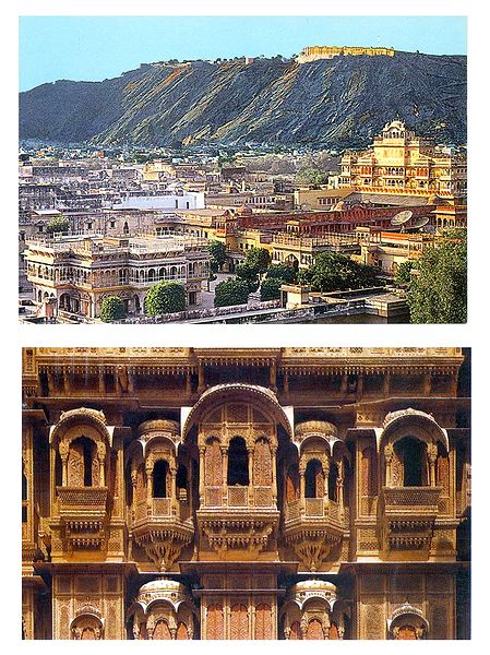 City Palace and Patwon ki Haveli, Jaisalmer - Set of 2 Postcards