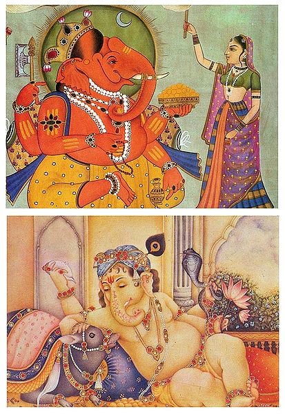 Lord Ganesha - Set of 2 Postcards)