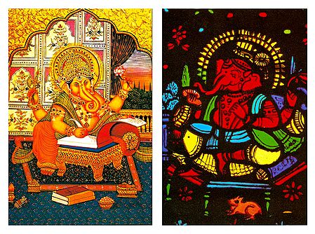 Lord Ganapati - Set of 2 Postcards
