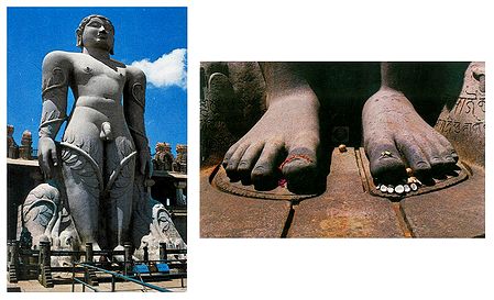 Lord Gomateshwara and Foot of Sri Gomateshwara - Set of 2 Postcards